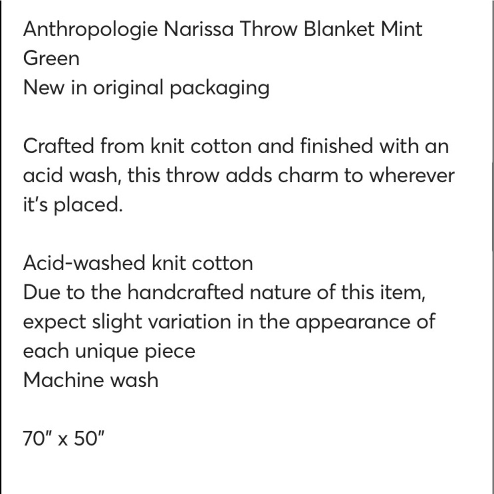 Anthropologie Narissa Throw Blanket Green - Picture 3 of 16
